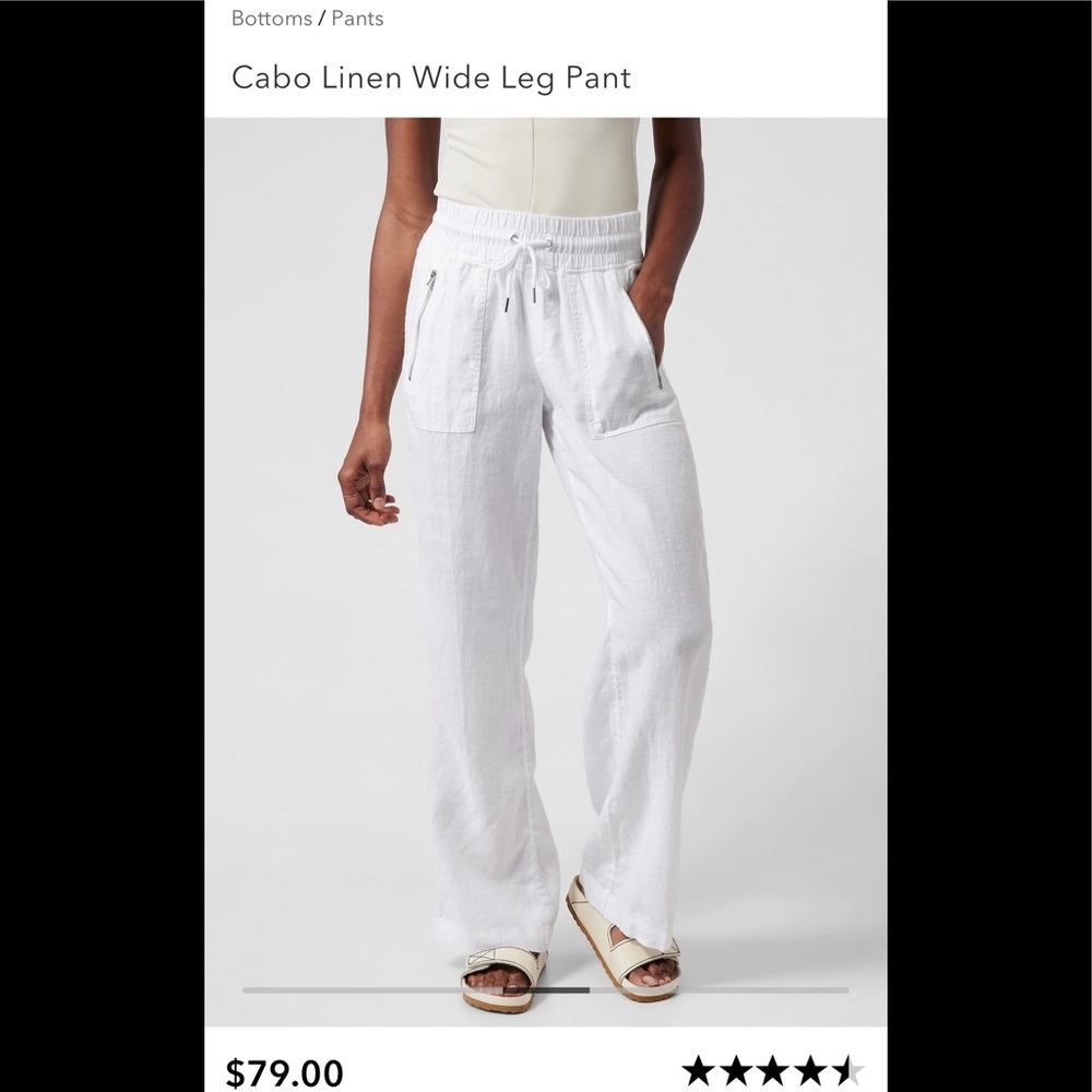 Athleta Cabo Linen Wide Leg Pant NWT